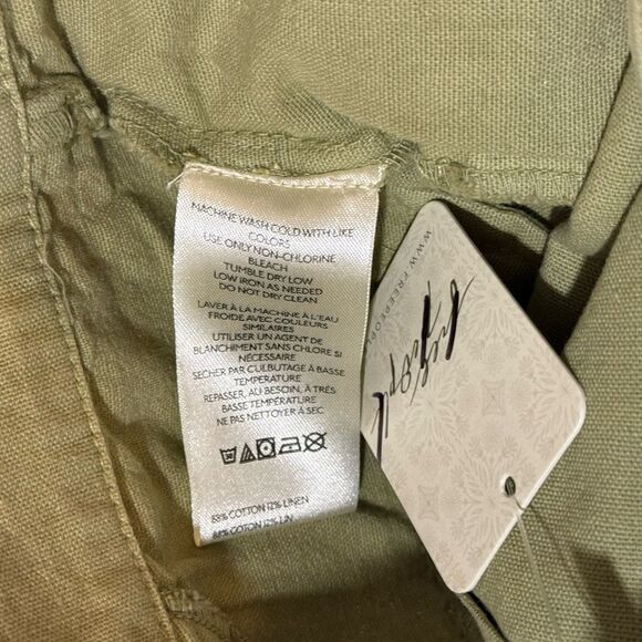 Free People Sweet Talk Cotton Wide Leg Chino Pants In Dried Aloe NWOT $128 Sz 27 - Picture 12 of 14